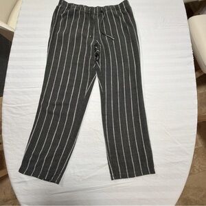 H&M Gray and White Striped Joggers